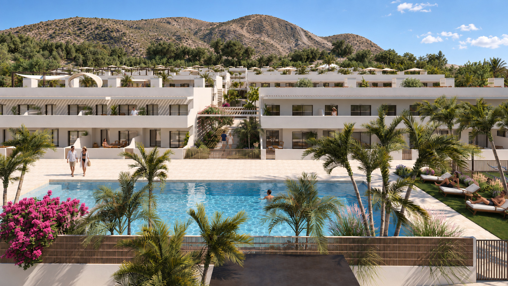 New-build bungalows in Pulpí with sea views