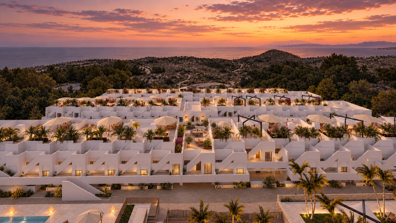 New-build bungalows in Pulpí with sea views